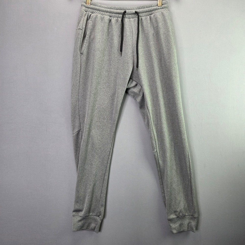 And1 Joggers Qwick-Dry Athletic Pants Medium Gray Heathered Drawstring Pockets
